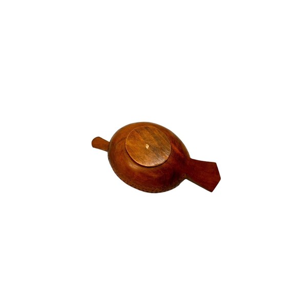 Vintage Hand Carved Yugoslavian Solid Wood Bowl Folk Duck Nut Dish Trinket Dish - Picture 6 of 6